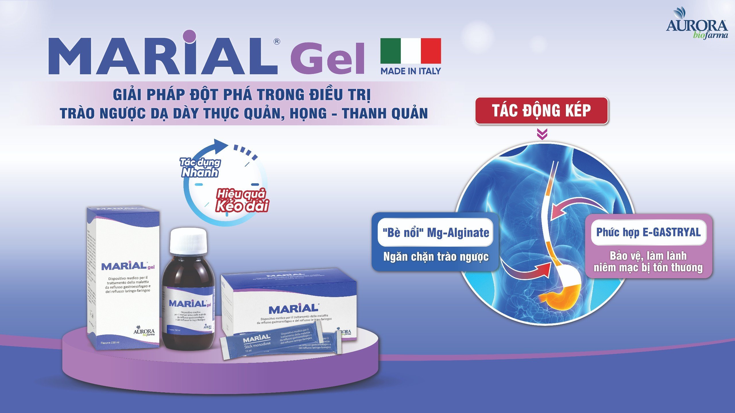 Marial Gel là giải pháp đột phá trong điều trị trào ngược dạ dày thực quản và họng thanh quản